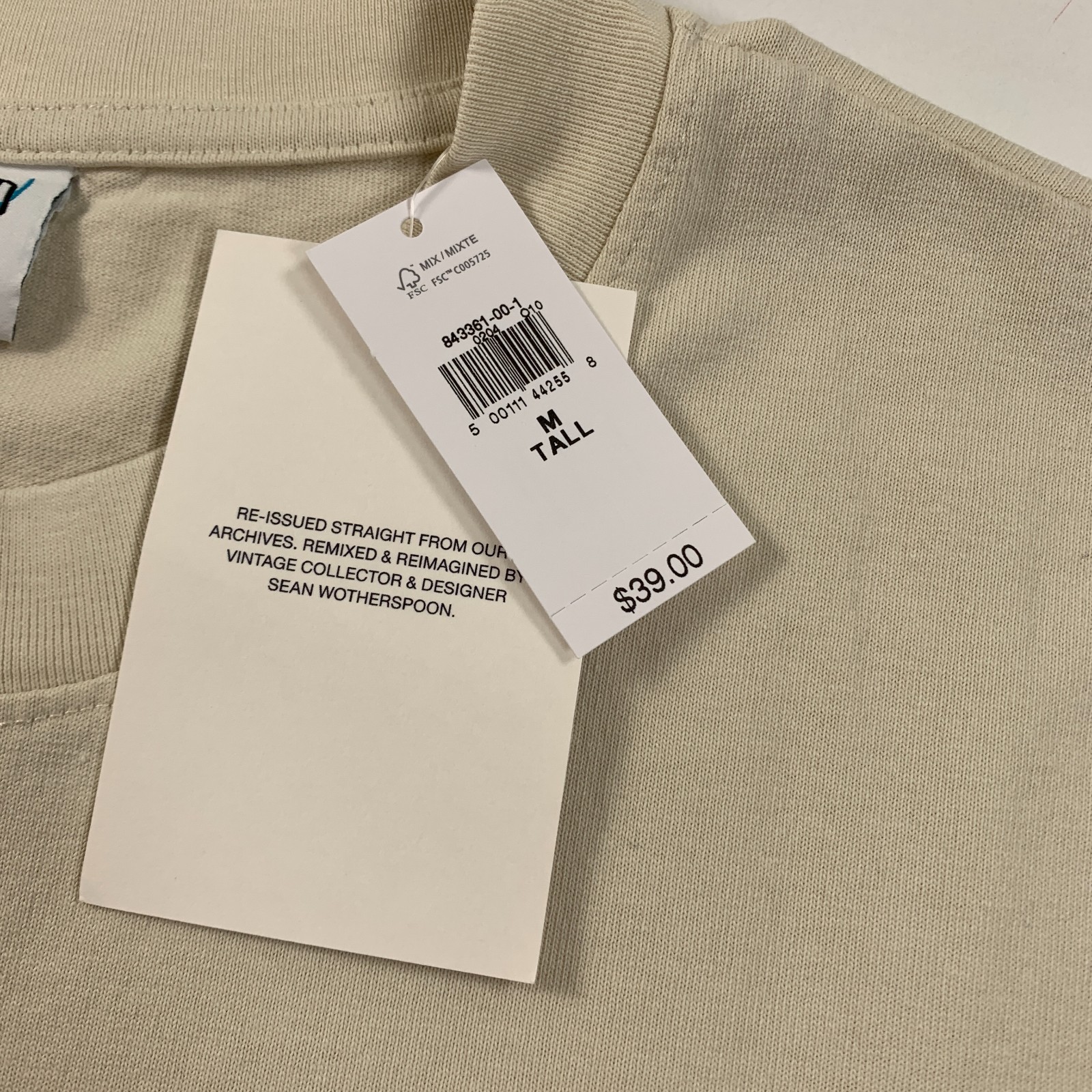 Gap Sean Wotherspoon Cord Soul Graphic T-Shirt Medium Tall Beige Re-Issue NWT gallery