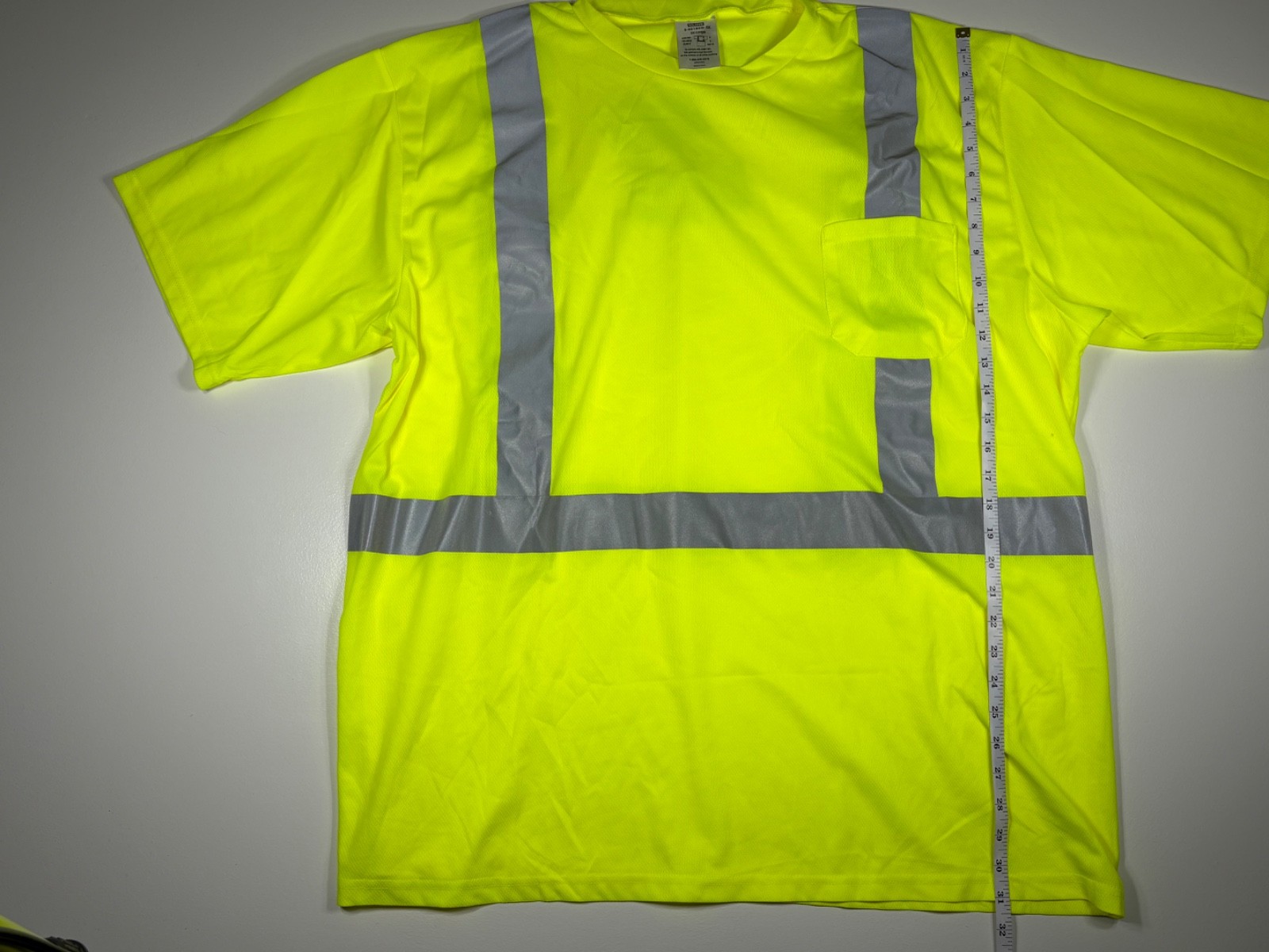Uline T Shirt Men 3XL Yellow High Vis Safety Reflective Pocket gallery