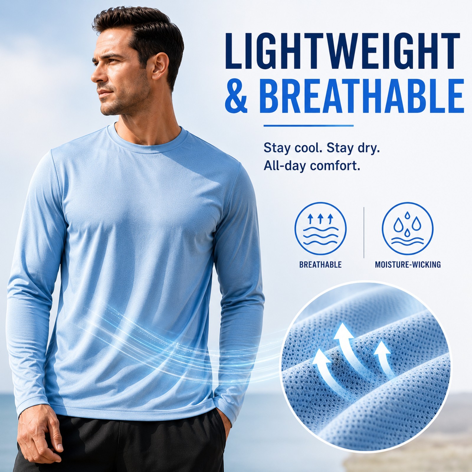 5-Pack Men's Moisture Wicking Long Sleeve Peformance Athletic Tee T-Shirt S-2XL gallery