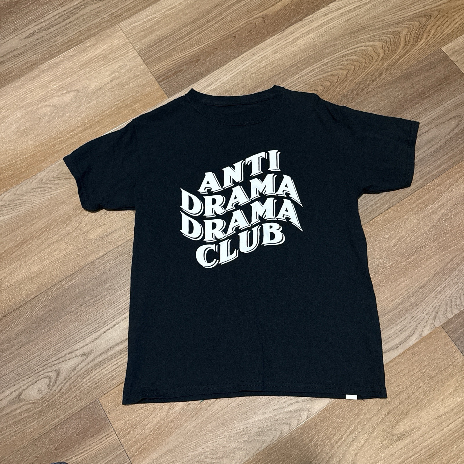 Anti Drama Drama Club black and white cotton tee Shirt Size Medium gallery