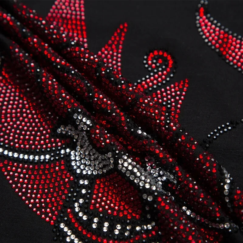 New Men Luxury Scorpion Rhinestones Fashion Black T-Shirt High Quality gallery