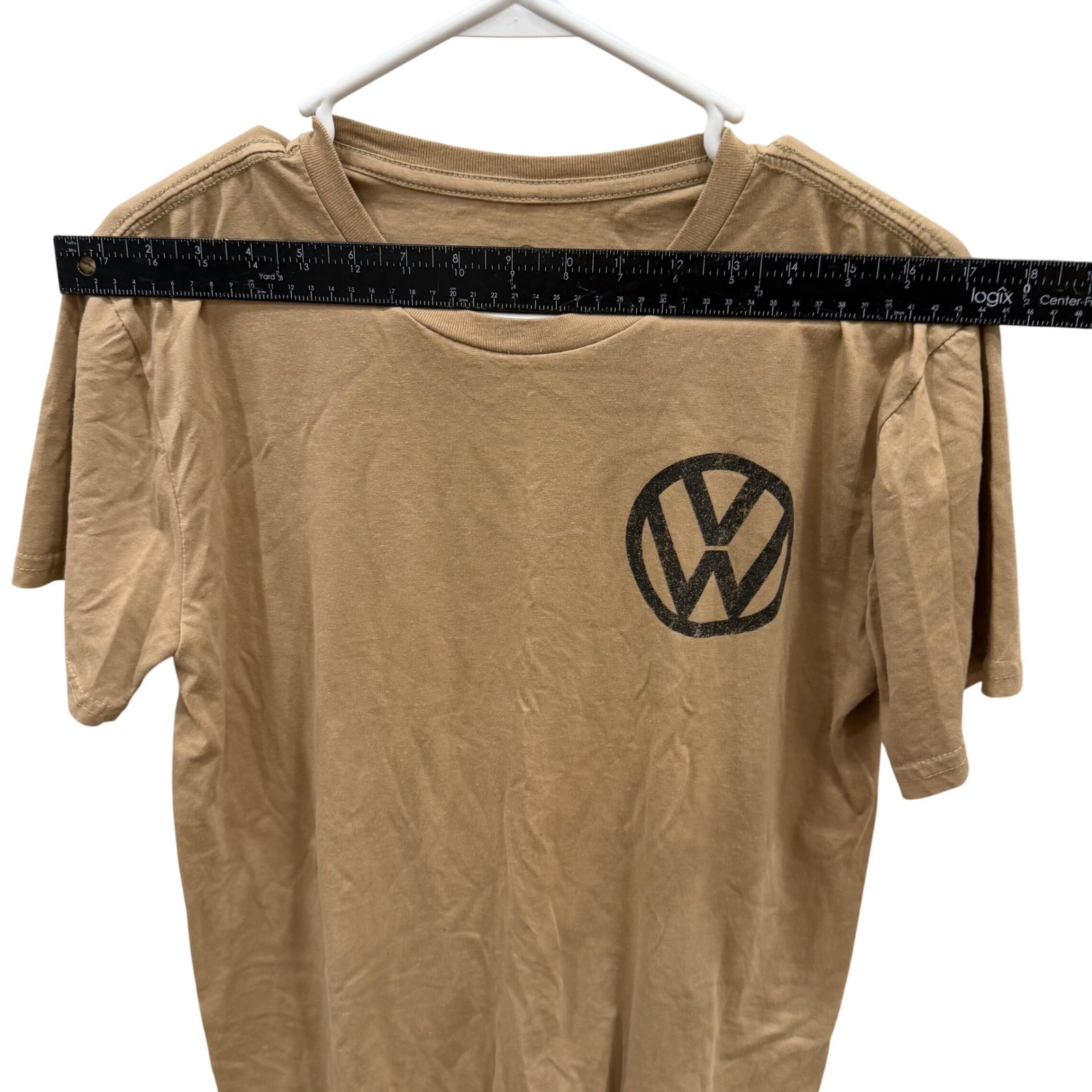 Volkswagen Save Gas Drive a VW Beetle Graphic T-Shirt Tan Mens Medium gallery