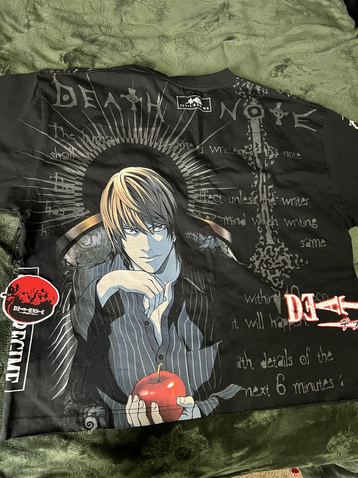 Civil Regime x Death Note - Lights Fatal Stare Dungeon Tee In Black - Size XL gallery