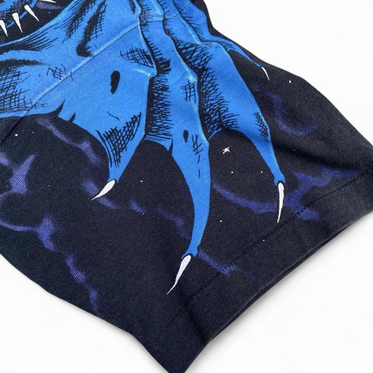 Vintage 1994 Liquid Blue Dragon All over Print Tee Sz Large gallery