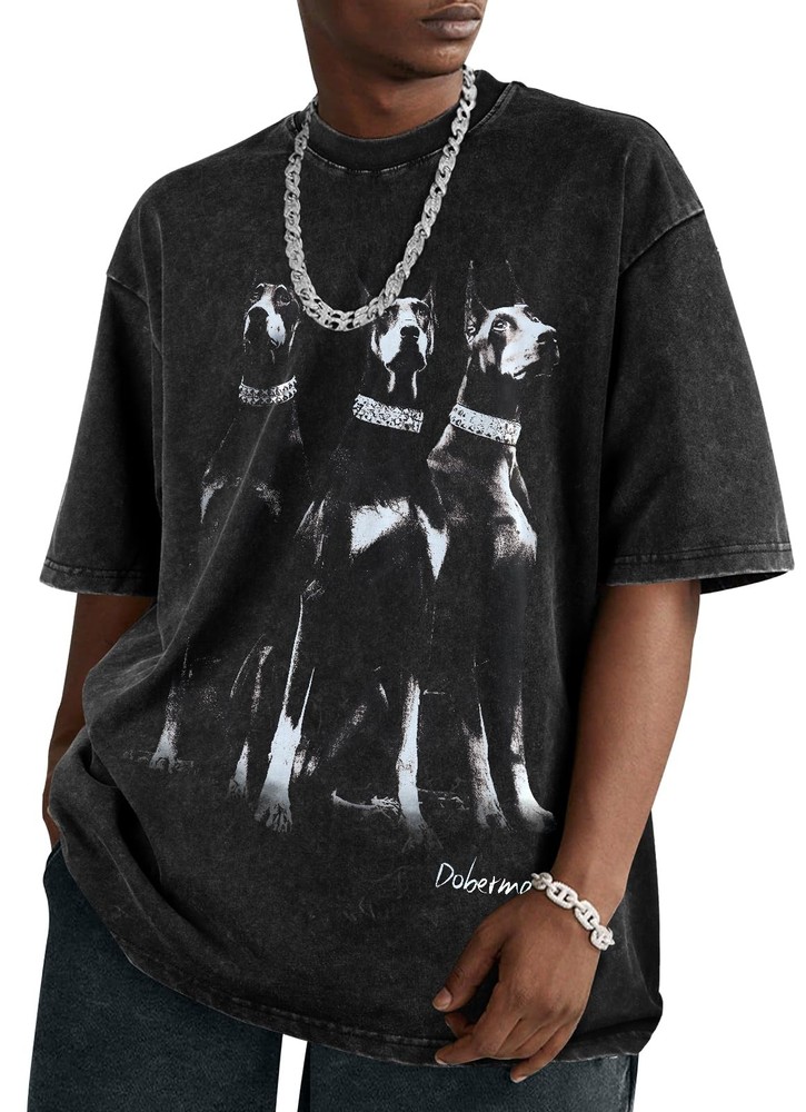 Flafens Oversized Tshirts for Men – Graphic T Shirt Tees Crewneck Short Sleeve