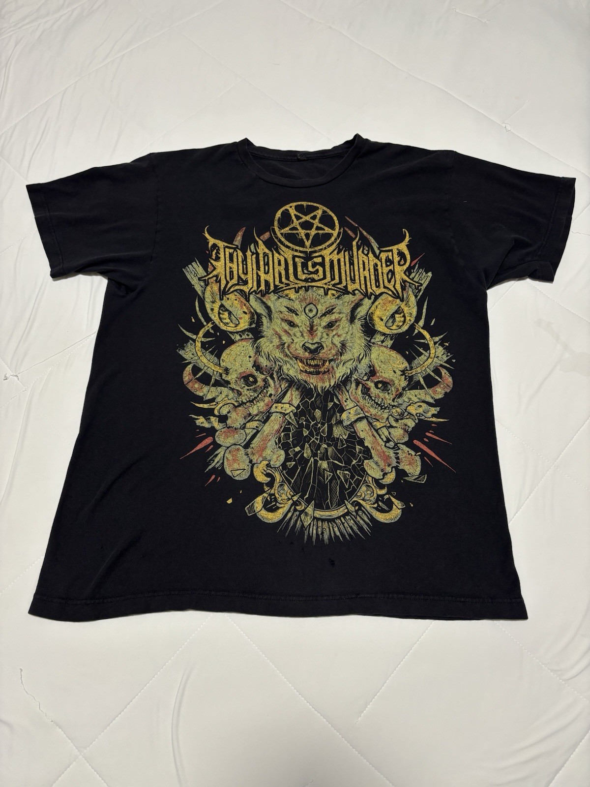 Thy Art is Murder Pagan Wolf Band T-Shirt Size L TAIM MySpace Era Deathcore Emo gallery