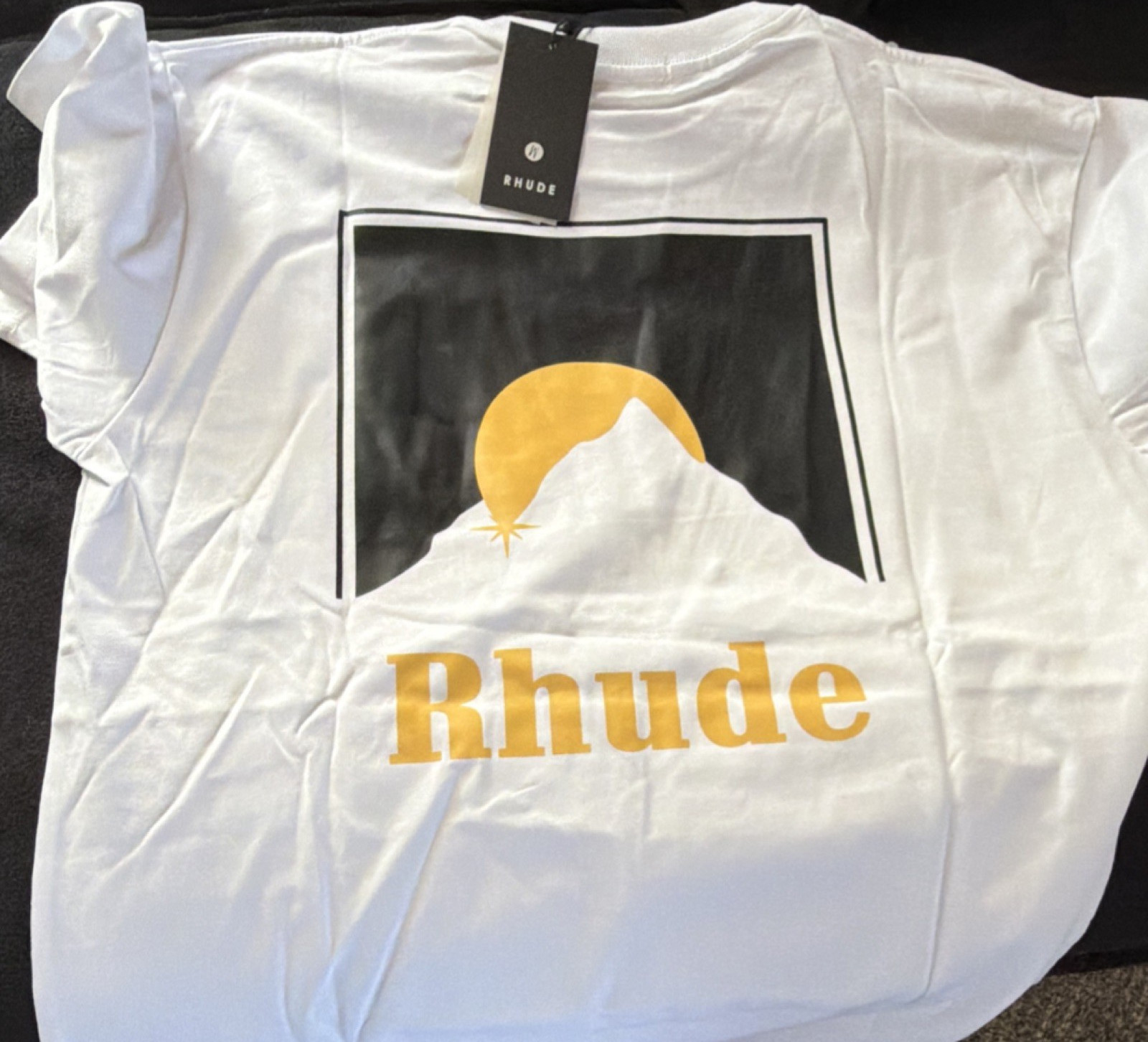 RHUDE Men’s M White Graphic Logo T-Shirt Short Sleeve Crew Neck NWT