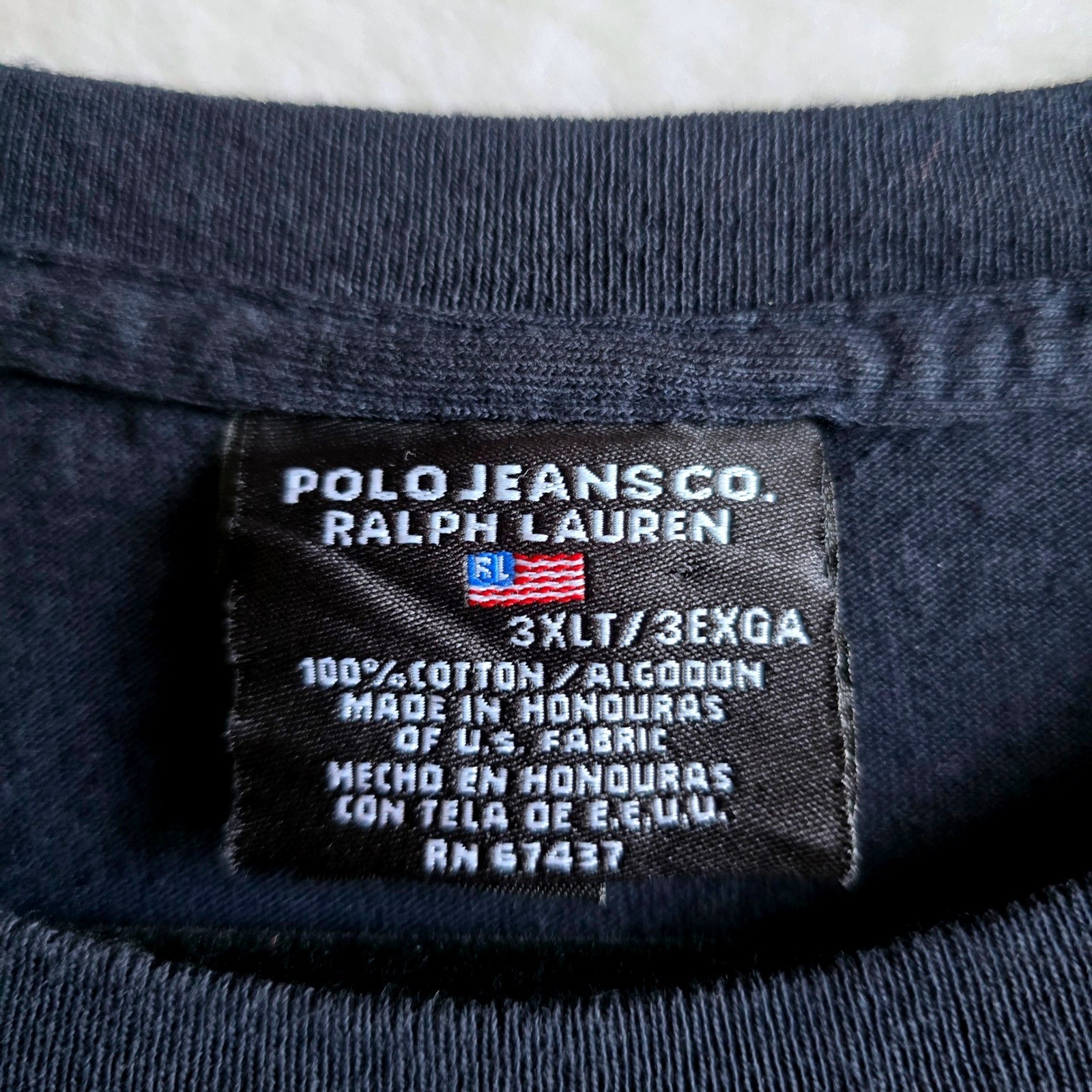 Polo Jeans Co Ralph Lauren Mens 3XLT Navy Deep Blue Graphic Shirt Big & Tall gallery