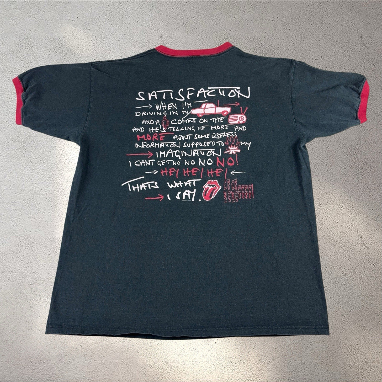 Vintage 2002-03 Rolling Stones Concert Tour Shirt XL Black Ringer USA Teejays gallery