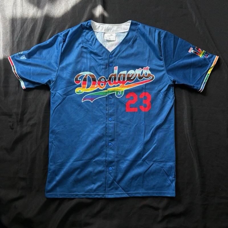 MLB Los Angeles Dodgers 2023 Pride Night Baseball Blue Jersey Adult Size XL