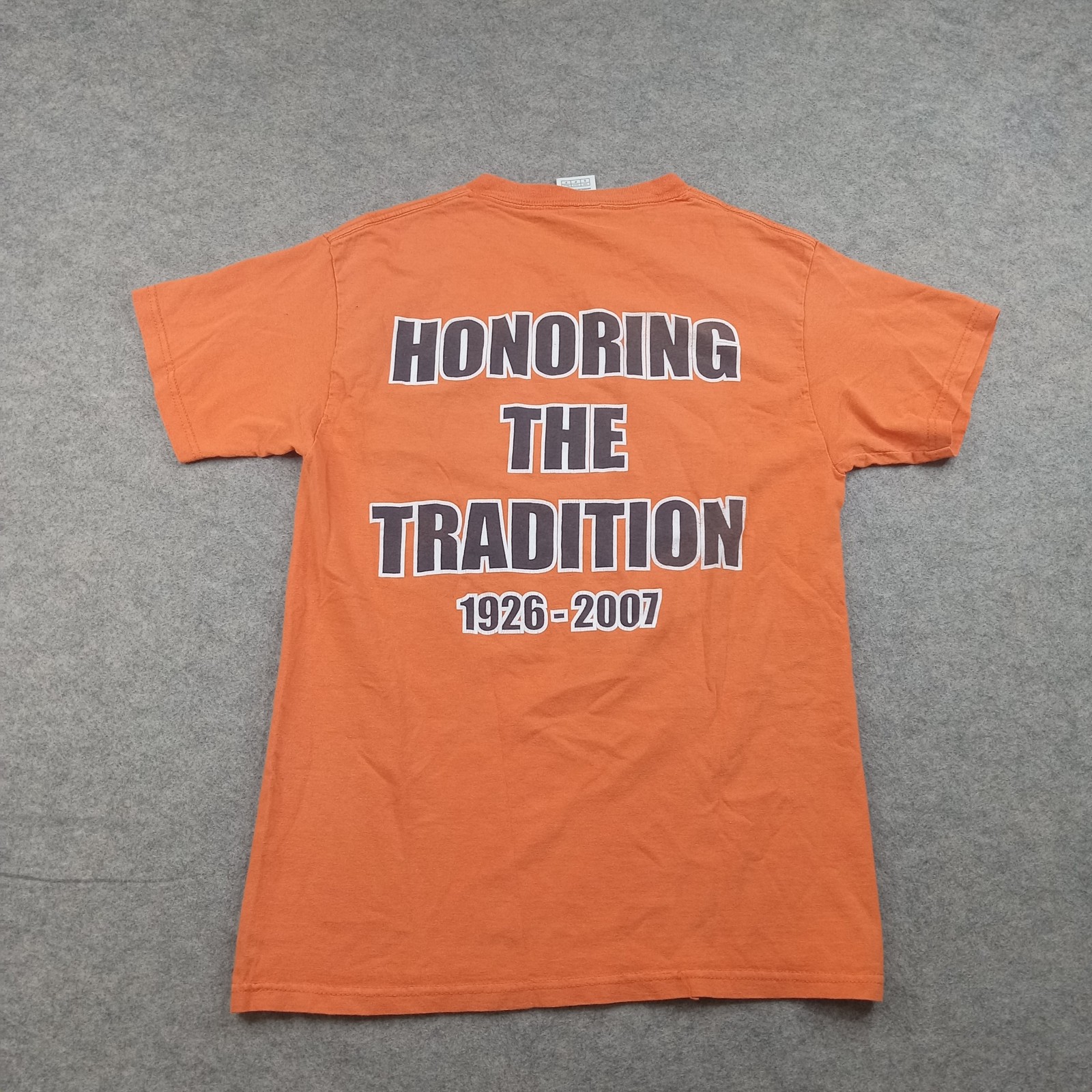 Delta Shirt Mens Small Orange Honoring Tradition 1926-2007 Native Graphic Tee gallery