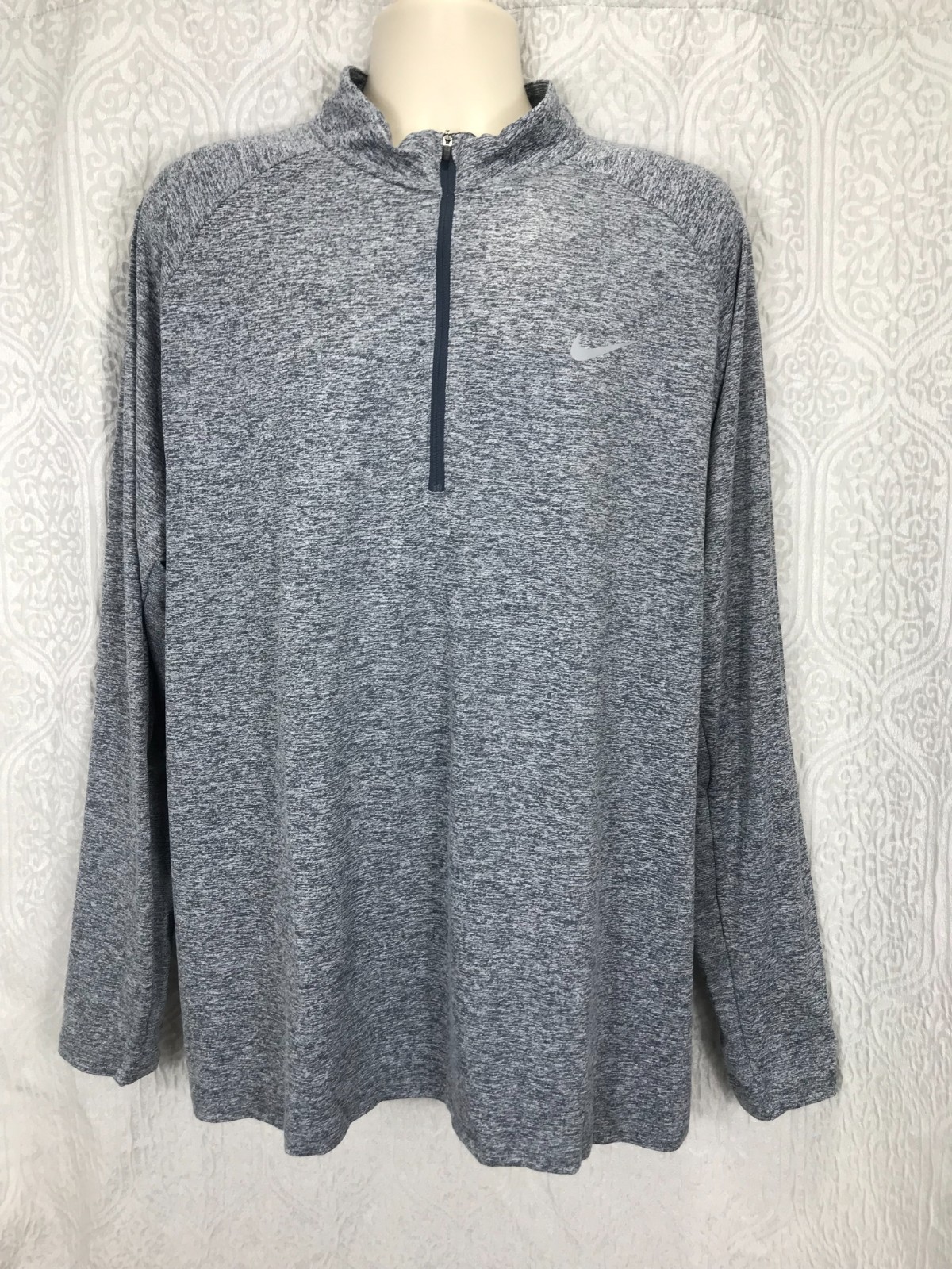 Nike Element Dri-FIT Half Zip Running Shirt Men's Size XXL Thunder Blue/Heather gallery