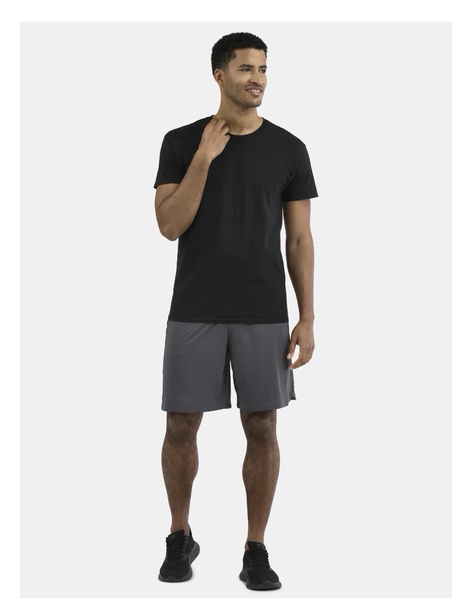 ATHLETIC WORKS Men’s L (42-44) Cotton Tee Short Sleeve Loose Fit • Rich Black gallery