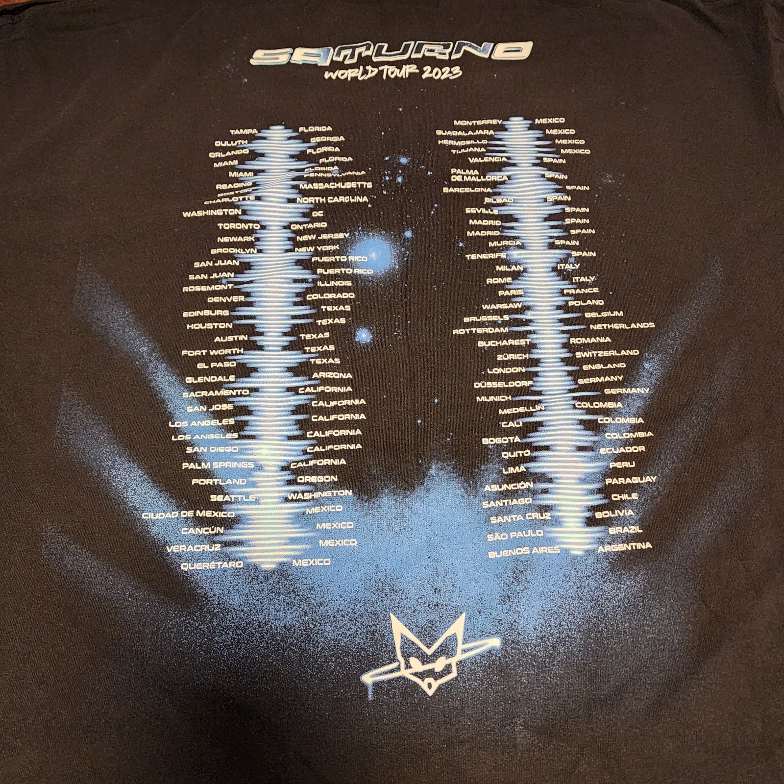 Rauw Alejandro Saturno World Tour 2023 T-Shirt Size X-Large Black NWOT ~ READ gallery