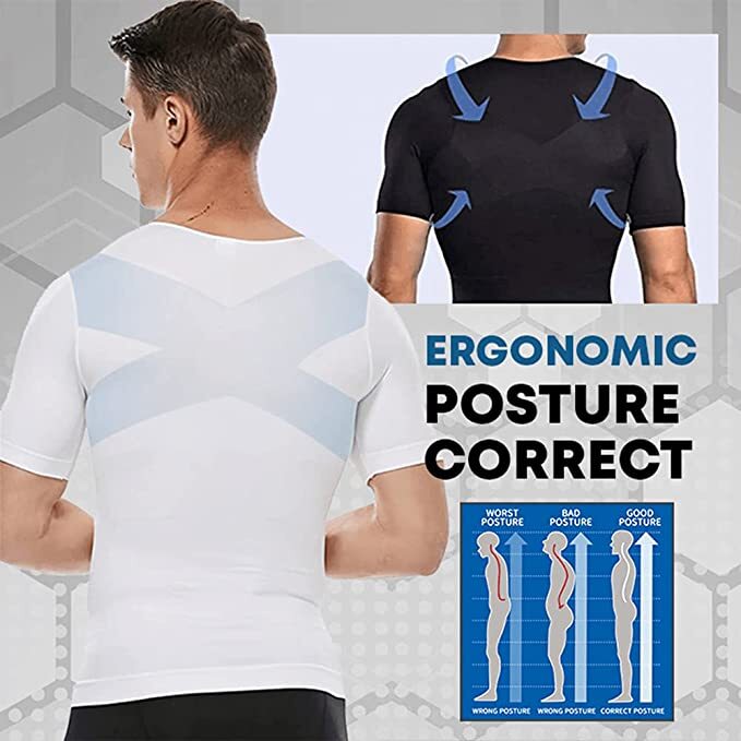 Men Slimming Tummy Control Tank Top Body Shaper Belly Chest Compression Shirt gallery