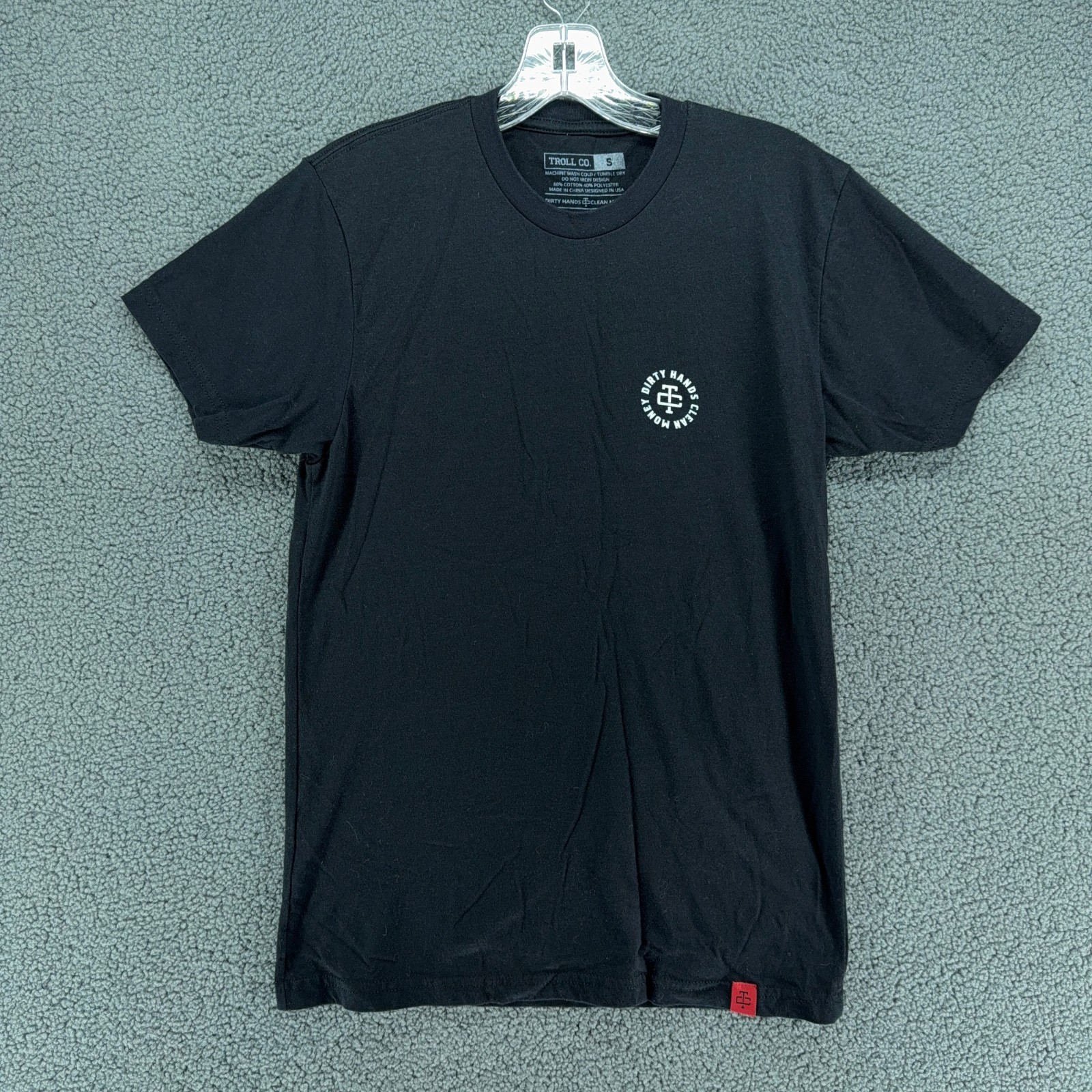 Troll Co T Shirt Mens Small Black Dirty Hands Clean Money Graphic Back Workwear gallery