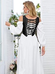 Womens Vintage Asymmetrical Hem Overbust Corset Tie Front Lace-up Back Bustie…