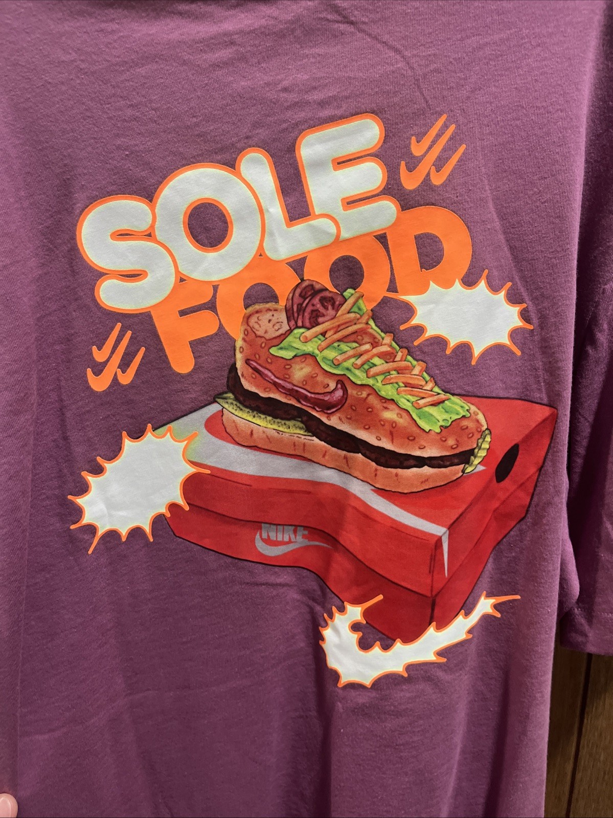 NWT Nike Sole Food T-Shirt With Burger Shoe Retail $35 gallery