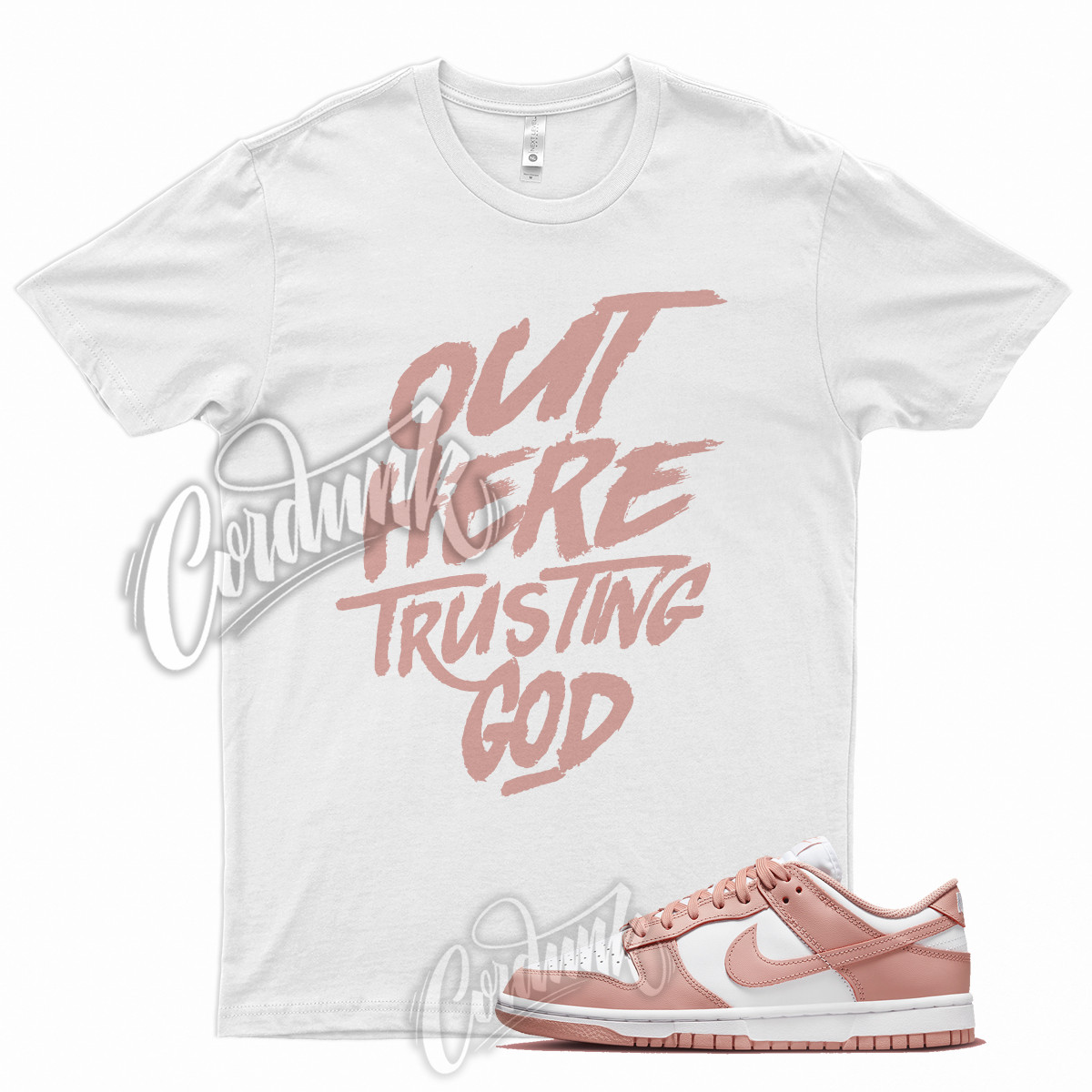 TG T Shirt for  WMNS Dunk Low Rose Whisper Foamposite Gold 1 Mid High