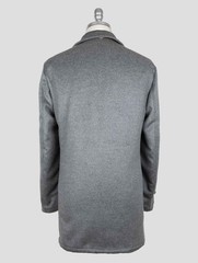 NEW LUIGI BORRELLI GRAY VIRGIN WOOL ALPACA OVERCOAT US 46 – EU 56 BOR27