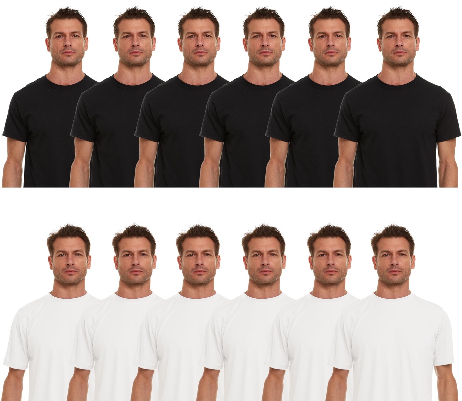 BILLIONHATS 12 Pack Men's Solid Colors Cotton T-Shirts Short Sleeve Lightweight gallery