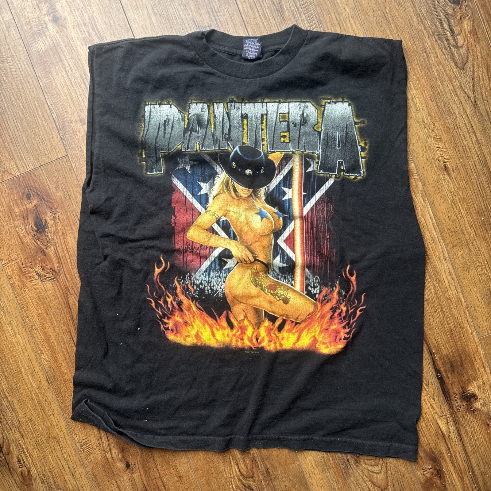 2001 Pantera – “Reinventing The Steel” Tour Shirt/ Sexy Girl/ Vintage cut off