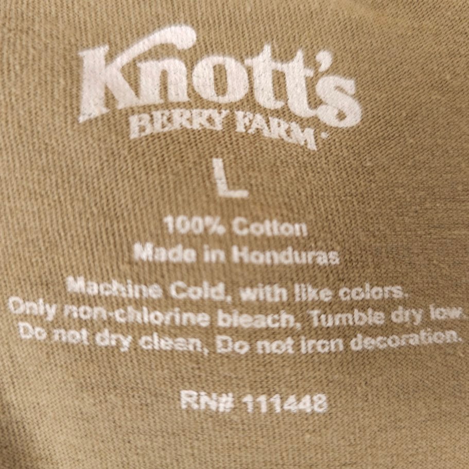 Knotts Berry Farm T Shirt Mens Size Large Brown Timber Mountain Log Ride gallery