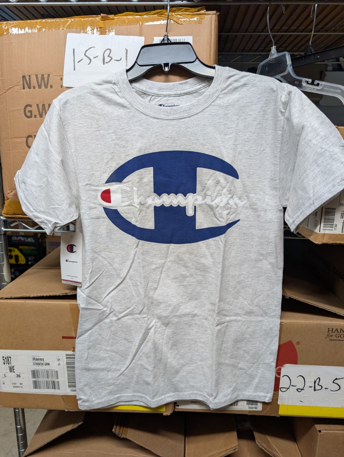 Champion T425 Men's Athletic Champion Logo Tee Shirt T-shirt Ash Gray Small gallery