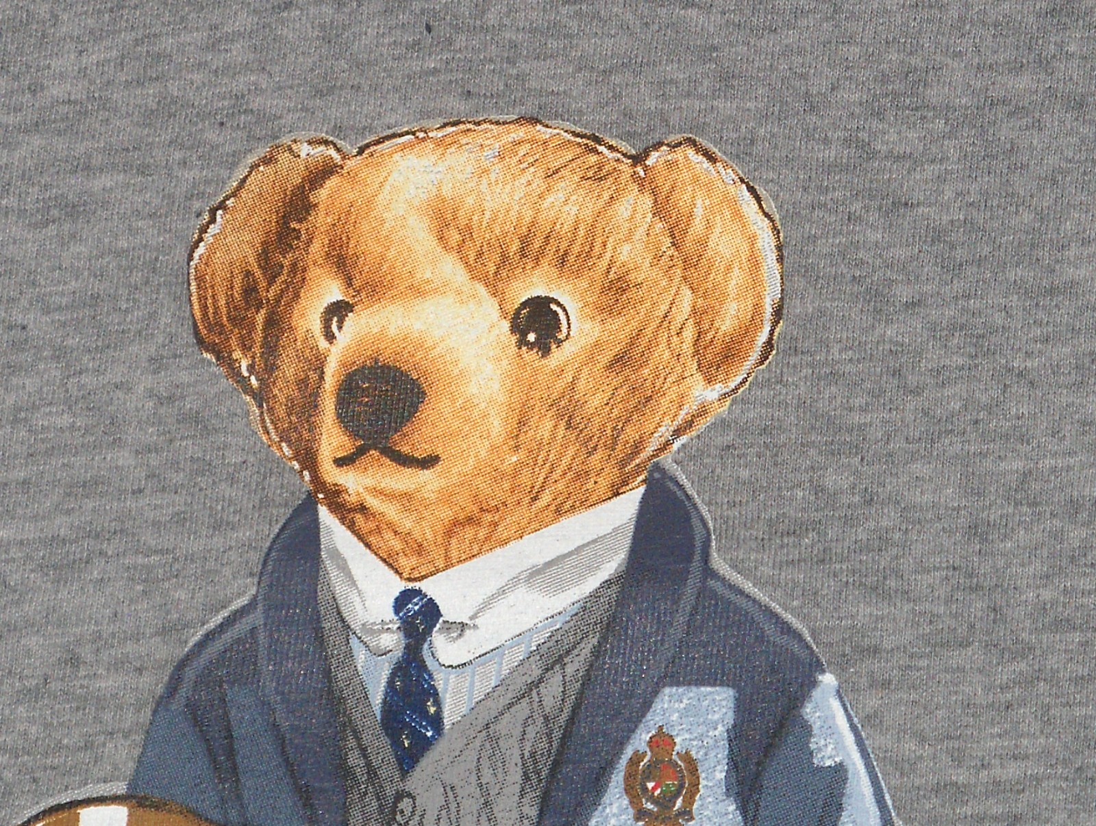 POLO RALPH LAUREN Mens BIG & TALL Football Bear Hoodie T-Shirt Tee, HEATHER GRAY gallery