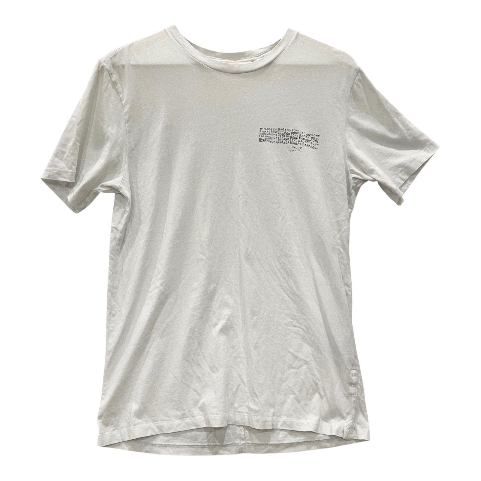 Rag & Bone Mens S White Organic Cotton Graphic Logo T-Shirt gallery