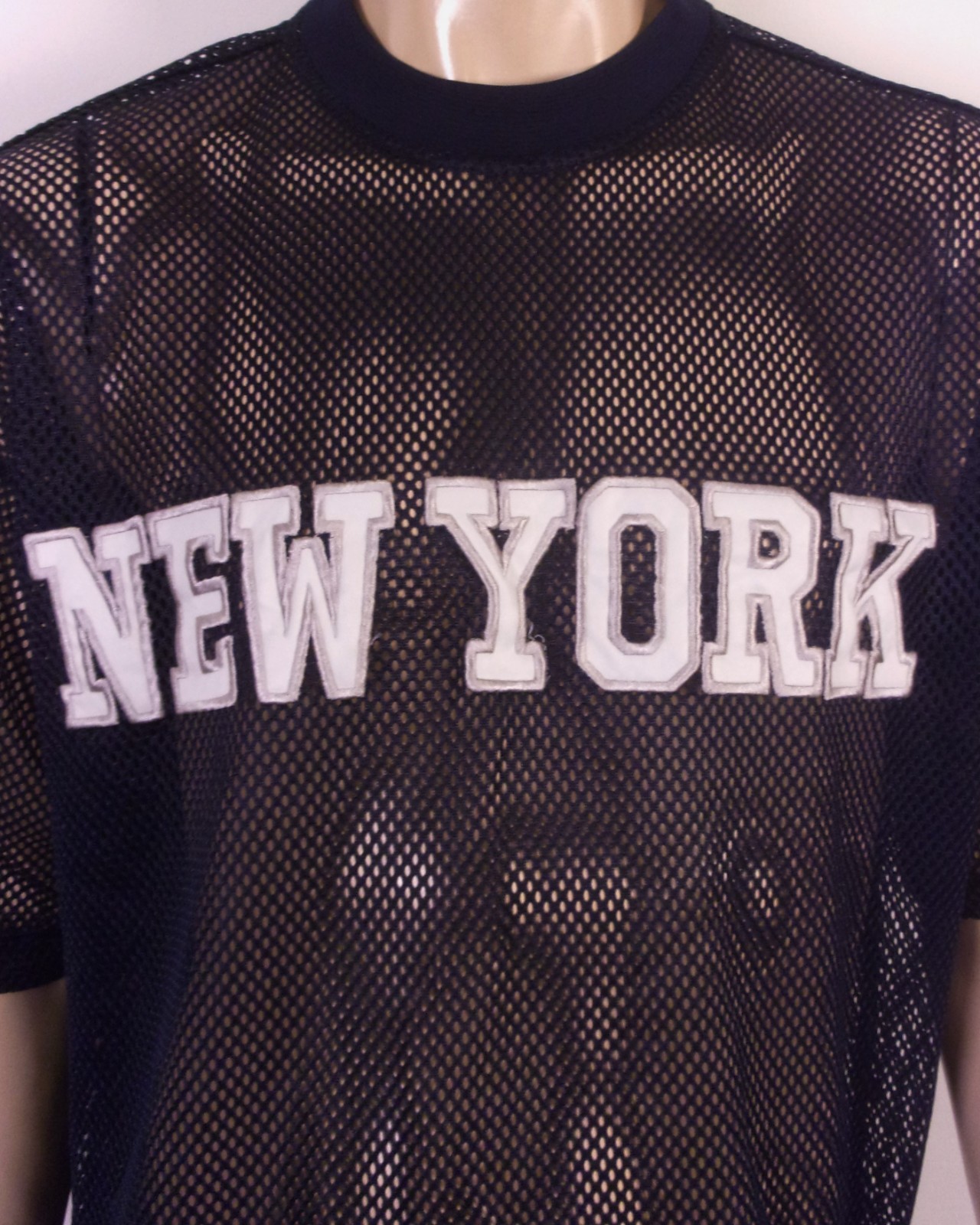 vintage EUC 212 NYC Navy Mesh New York T-Shirt Shirt Jersey Hip Hop Rap SZ XL gallery