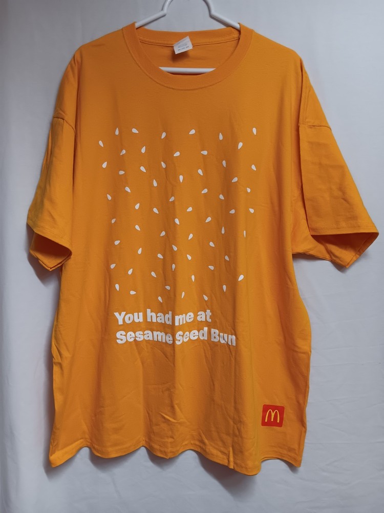 McDonald’s “You Had Me At Sesame Seed Bun” Yellow/Orange T-Shirt 2XL