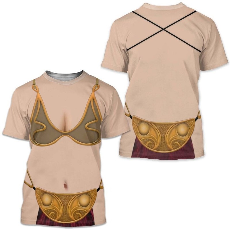 Starr Galaxy Wars Costume, Leia Slave, Star Wars 3D T-Shirt For Men Women S-5XL