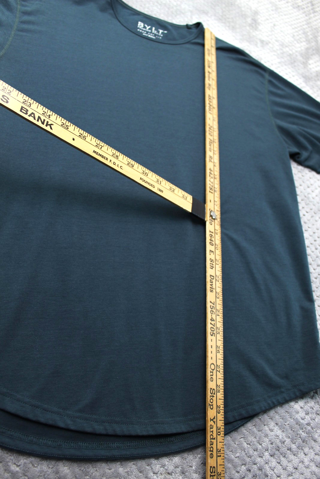 BYLT Shirt Mens XL Green Blue Drop Cut Long Sleeve BYLT Blend Basics Stretch Tee gallery