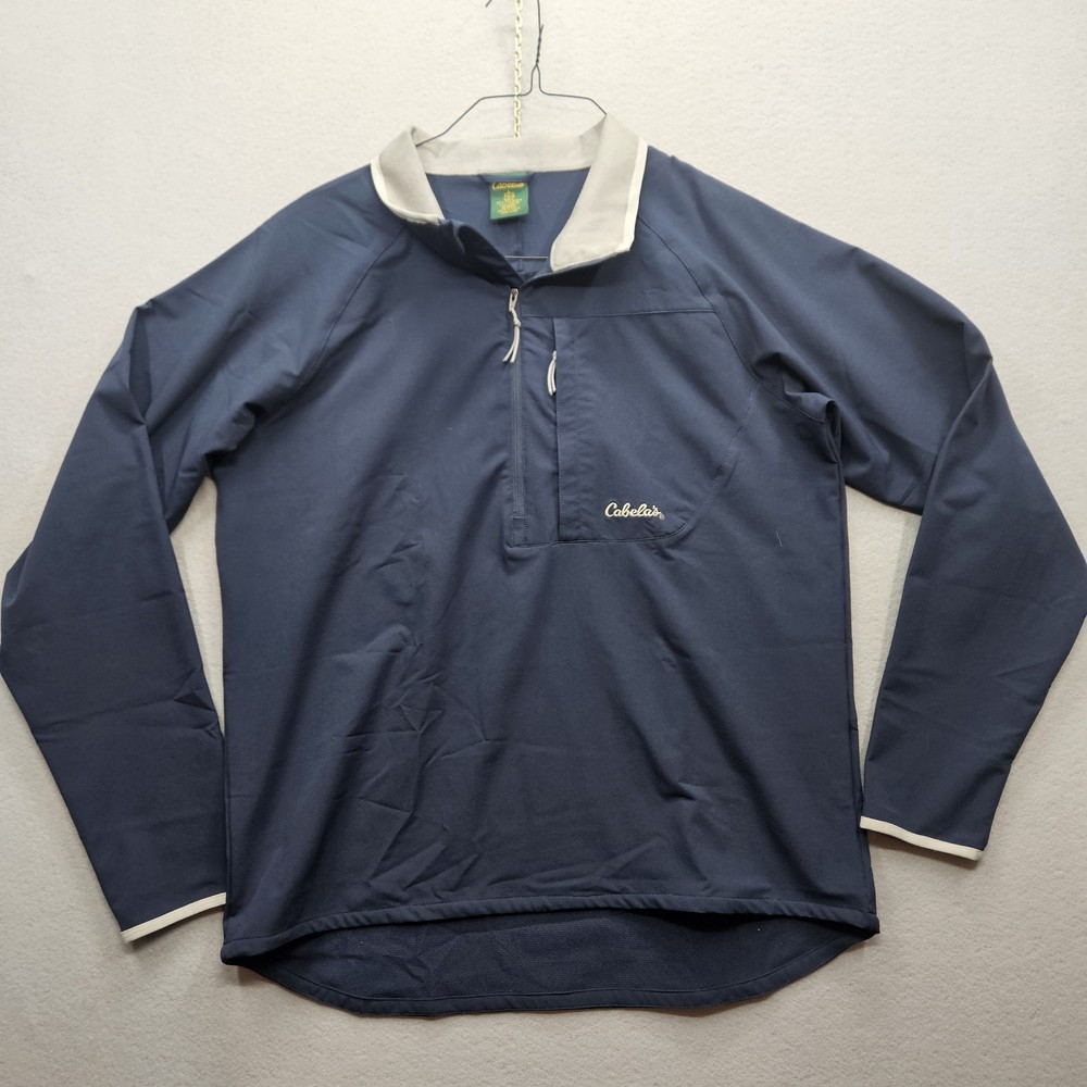 Cabela’s Men’s Size Large Navy Blue Long Sleeve 1/4 Zip Pullover Jacket