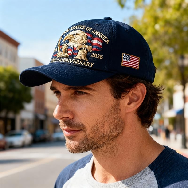 USA Hat 250 Year American Anniversary Hat Adjustable Commemorative gallery