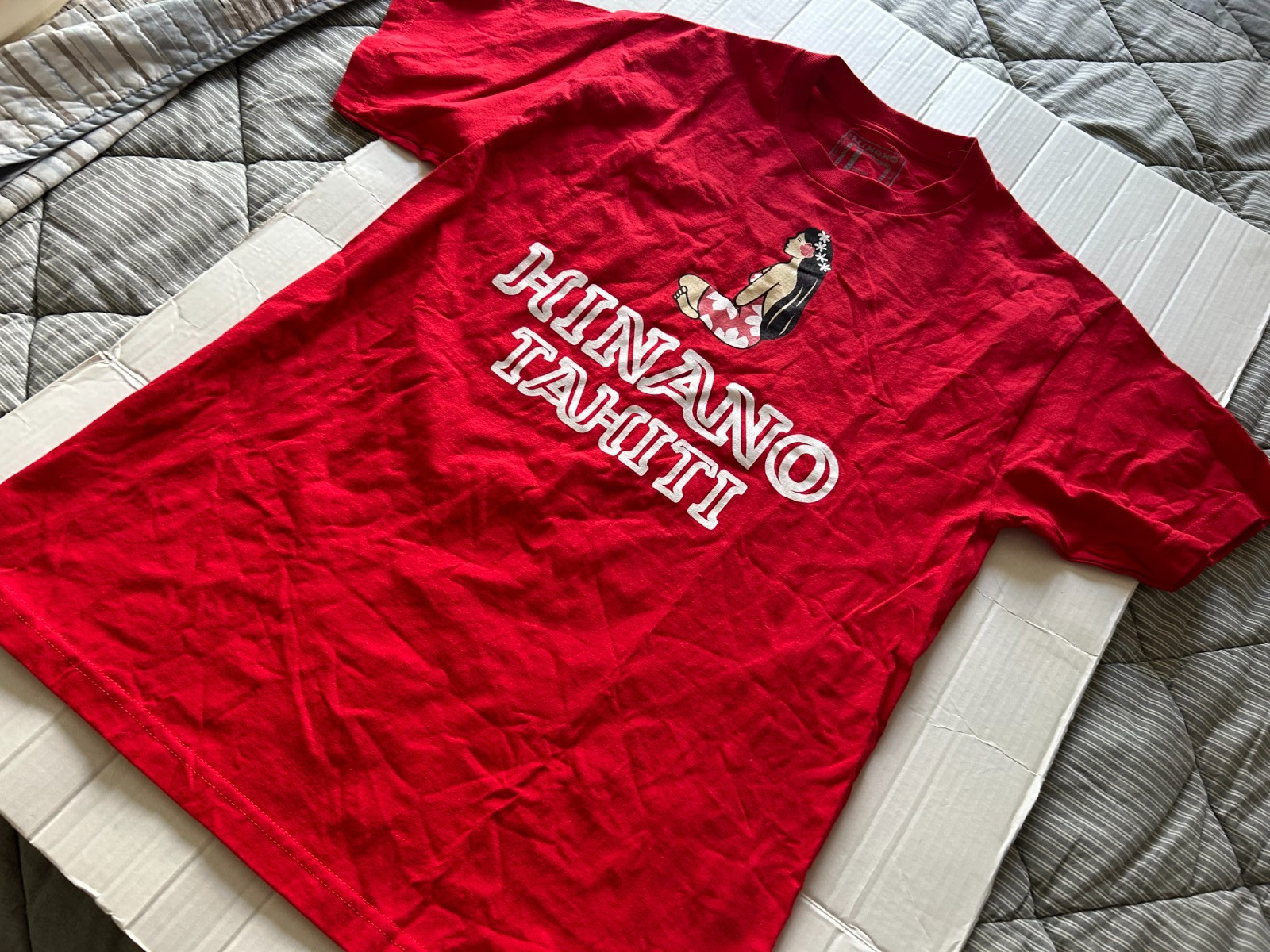 HINANO TAHITI TAHITIAN GIRL SIZE L RED SHORT SLEEVE T-SHIRT...SEE DESCRIPTION gallery