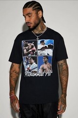 Brand New Muhammad Ali “The Goat” Vintage Black Icon Shirt Size Medium