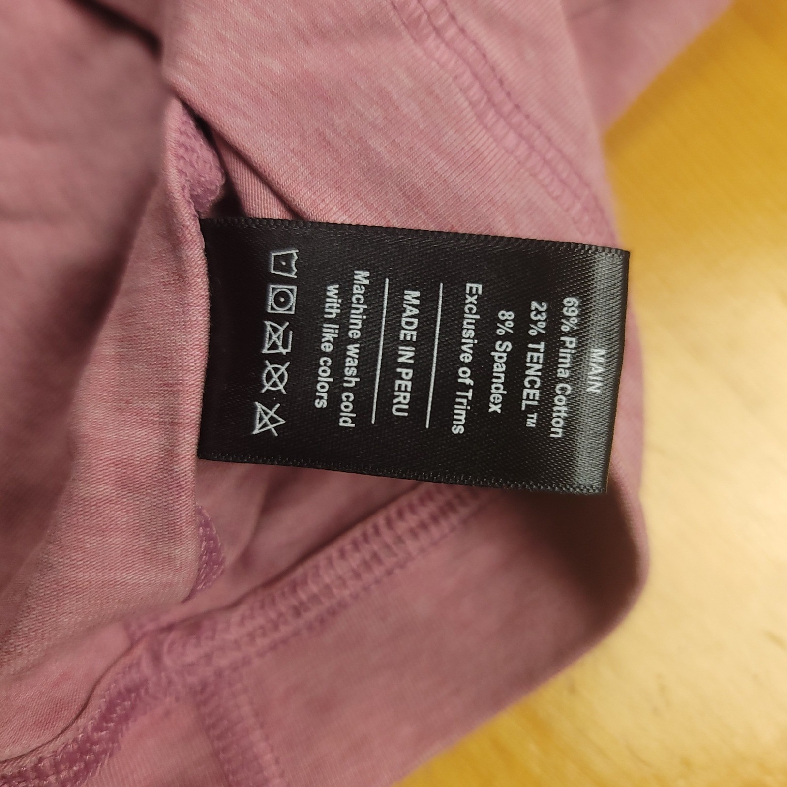 PUBLIC REC Mens V Neck T Shirt Short Sleeve Heathered Mauve Pink Pima Cotton M gallery