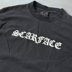 Vintage Scarface Old English Script T-Shirt Rare Size Medium Double Sided Black