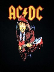 AC/DC cd lgo Angus Young GUITAR DRIP Official SHIRT XL New t.n.t. blow up video