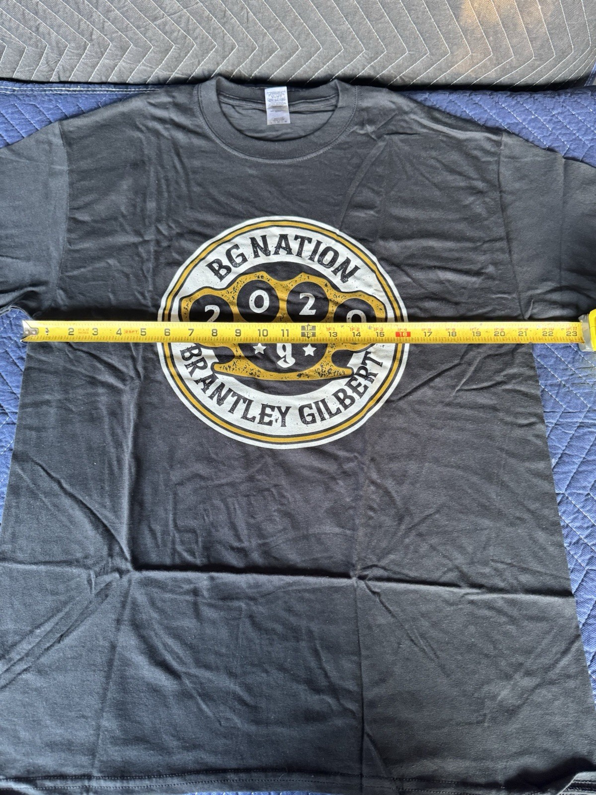 NWT Brantley Gilbert 2020 BG Nation Logo Graphic Gildan T-Shirt Black Unisex-LRG gallery