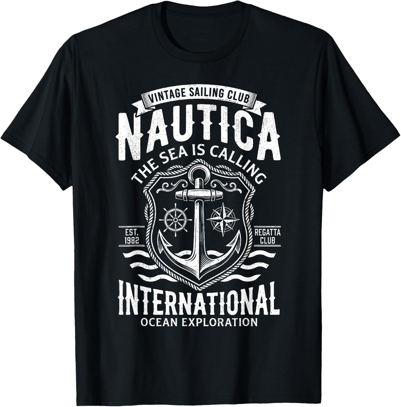 Nautica International Vintage Sailing Club Anchor Emblem T-Shirt gallery