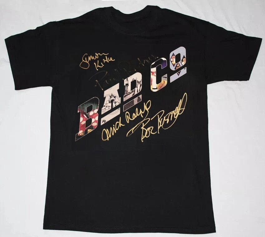Bad Company Bad Co Signed Mick Ralphs Black Cotton T Shirt Size S-5XL