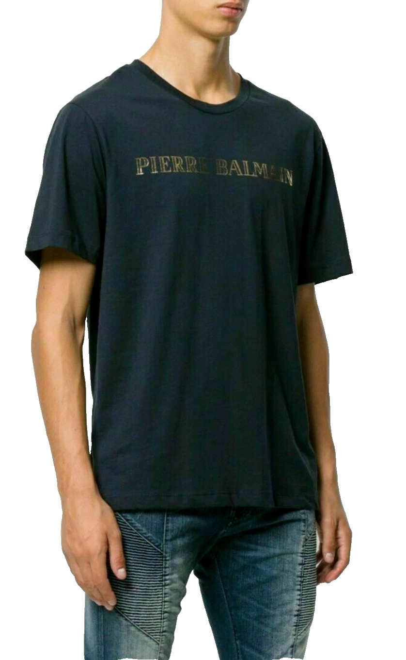 Pierre Balmain Mens Iconic Top Logoshirt Gold Logo Shirt Kurzarm T-Shirt 52 XL