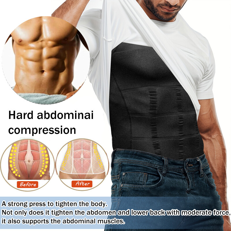 Men Compression Shirt Sleeveless Body Shaper Base Layer Slimming Tank Top Vest gallery