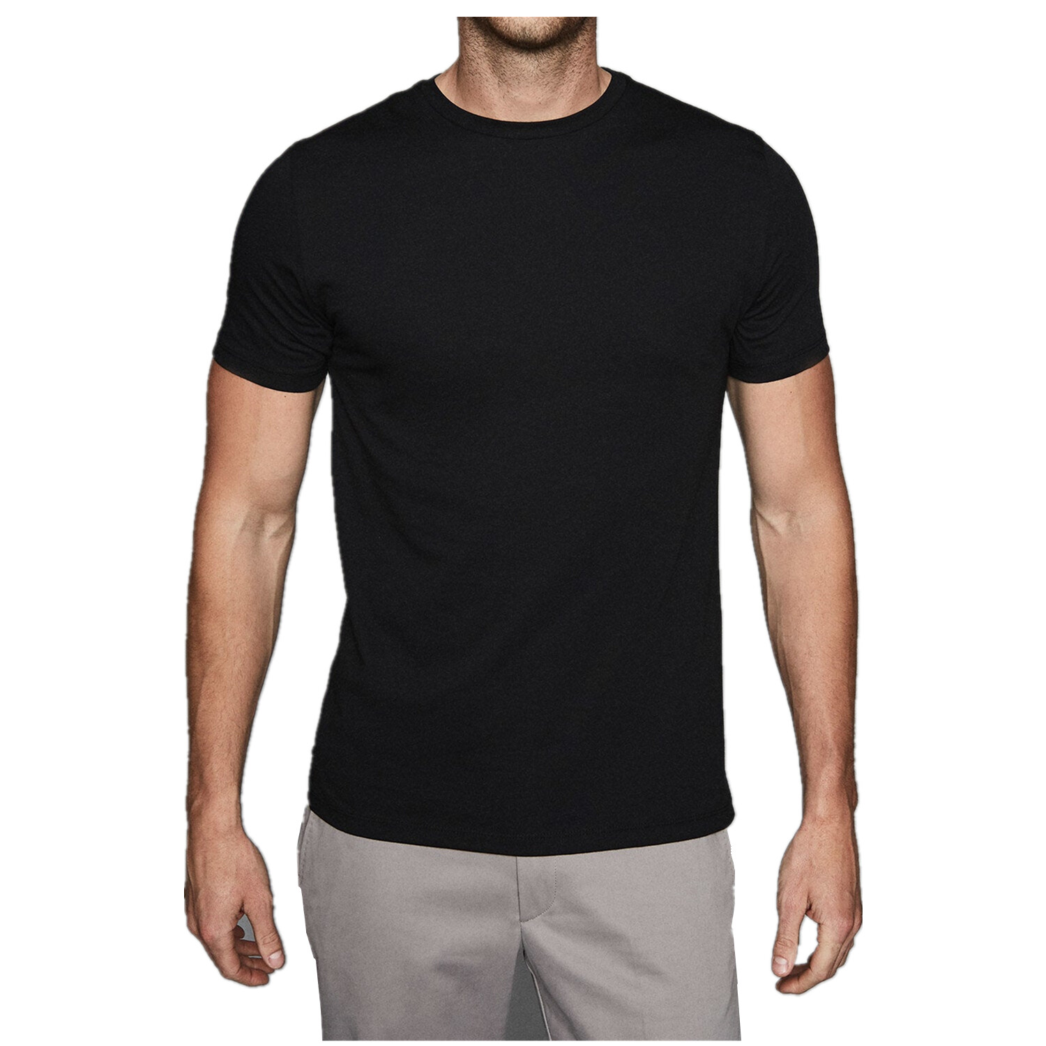 3 or 6Pcs Black Men 100% Cotton Crew-Neck V-Neck Thick T-Shirt Casual Tee S-4XL gallery