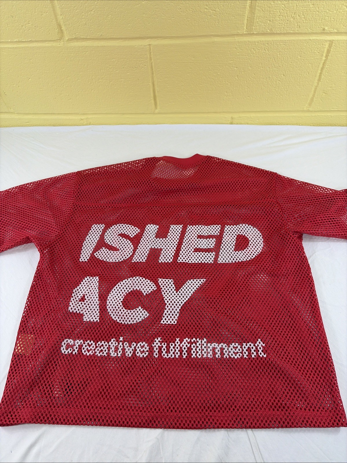 Unfinished Legacy Men's Size M Red Mesh Jersey Graphic Streetwear Shirt gallery