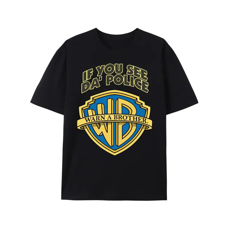 If You See The Police Warn A Brother Print Mens Stylish Graphic Print T-Shirt gallery