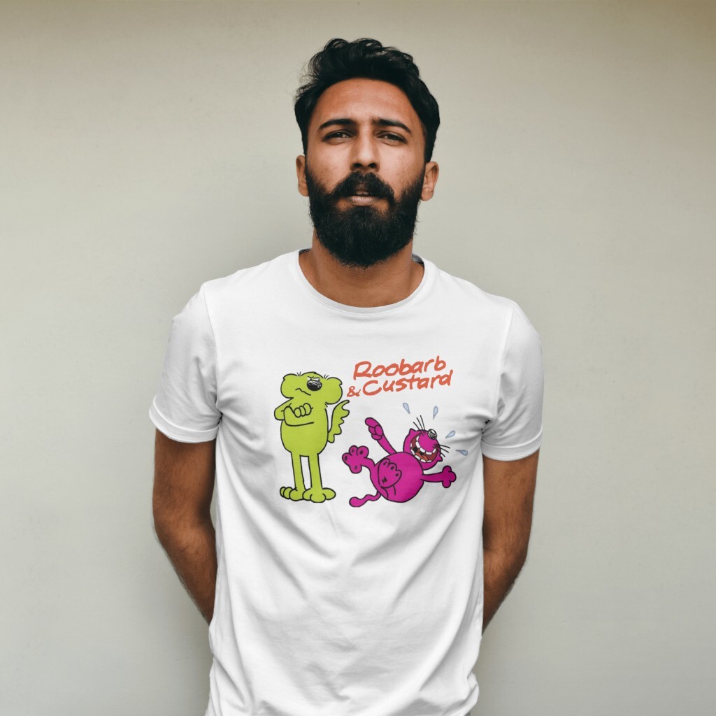 Roobarb & Custard British TV Show Cartoon Gift T Shirt Retro 70s 80s 90s Top Dog